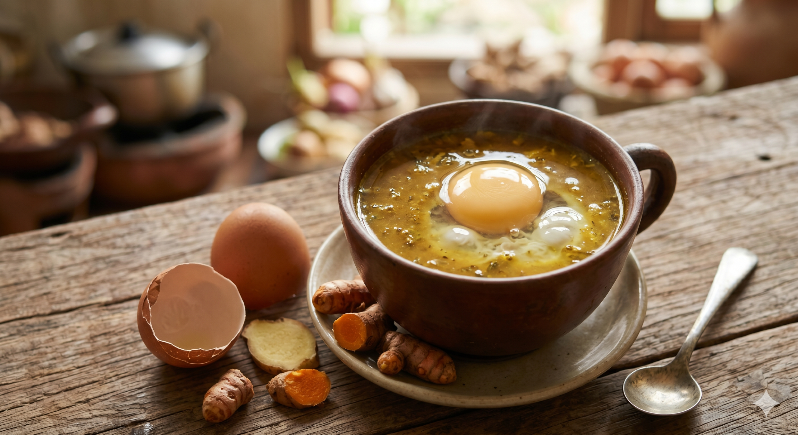 Jamu tradisional ditambah dengan telur mentah