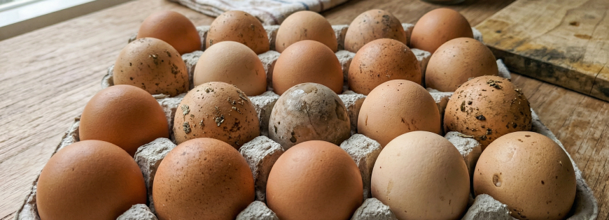 Telur yang bermacam kondisi saat beli di pasar