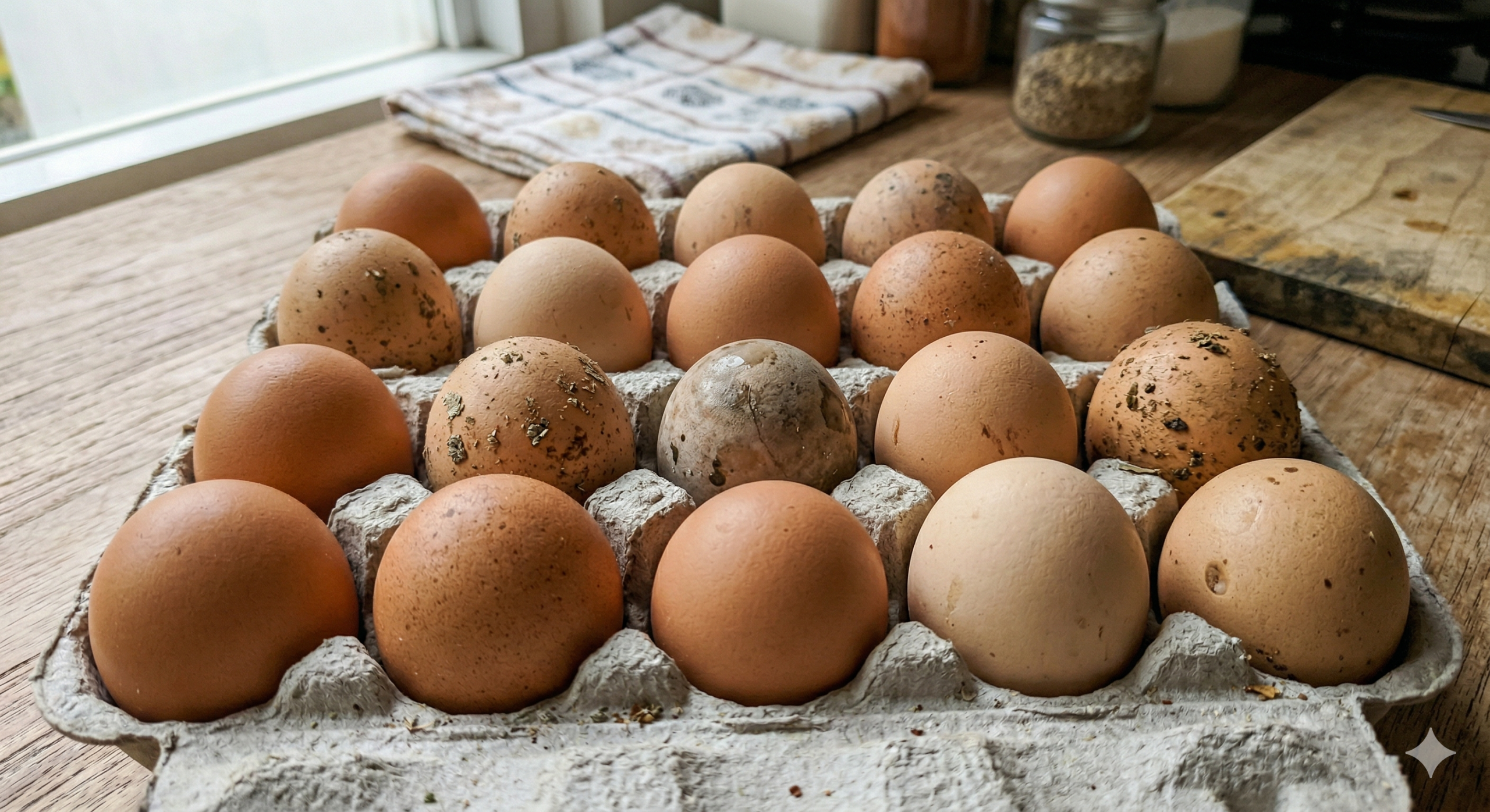 Telur yang bermacam kondisi saat beli di pasar